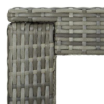 Tuinbartafel 100x60,5x110,5 cm poly rattan grijs