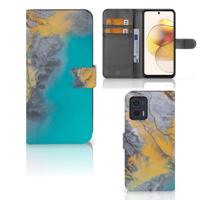 Motorola Moto G73 | Bookcase | Marble Blue Gold - thumbnail