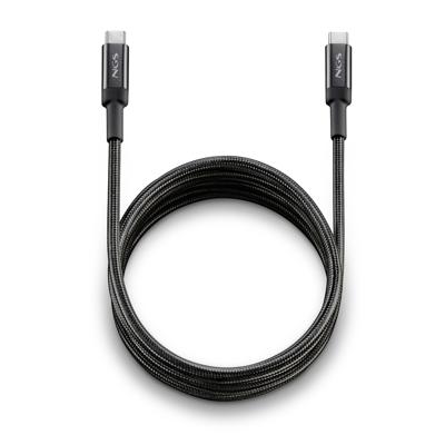 NGS KNOT 100W-2-2m USB C naar USB C kabel, snel opladen tot 100W, 480Mbps dataoverdracht, hoge duurzaamheid, ideaal voor mobiele telefoons, tablets en laptops