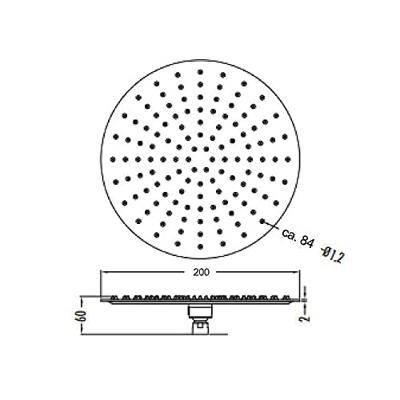 Hoofddouche BWS Colorato Rond 20 cm Mat Zwart Boss & Wessing