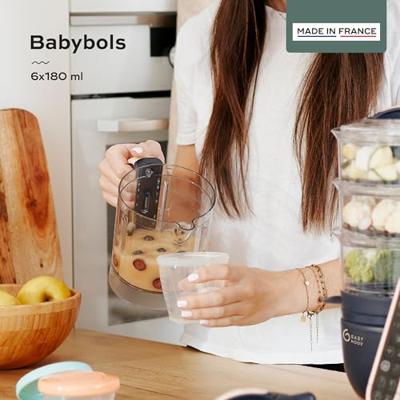 Set van 6 hermetisch afsluitbare bakjes 180 ml BABYMOOV Babydol set van 6