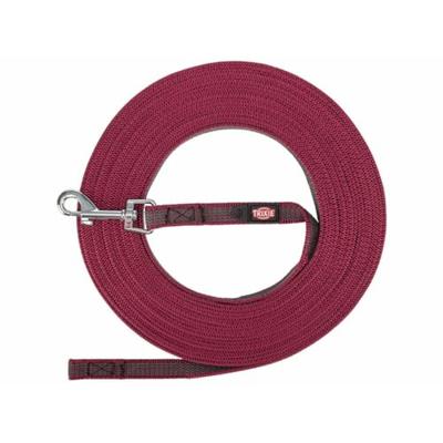 TRIXIE HONDENRIEM SLEEPLIJN MET RUBBER ANTI SLIP SANGRIA ROOD S/M 5 MTR X 1,5 CM