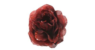 Roosclip d14h8.5cm donkerrood
