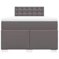 Boxspring met matras kunstleer grijs 120x190 cm - thumbnail