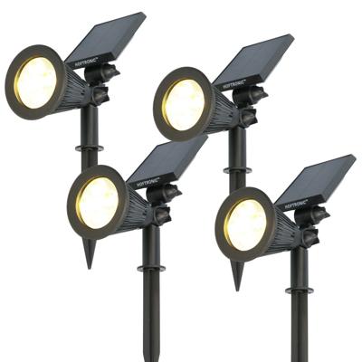 Set van 4 Bend PIR solar prikspots - Bewegingssensor en schemerschakelaar - 3000K warm wit - 2 lichtstanden - 300 lumen - 6-9 uur brandtijd - IP65 waterdicht