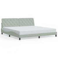 Bedframe zonder matras 200x200 cm fluweel lichtgrijs - thumbnail