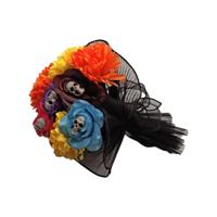 Halloween Decoraties 22 x 22 x 25 cm Wit Rood Mexicaanse Schedels Dag van de doden - thumbnail