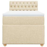 Boxspring met matras stof crèmekleurig 80x200 cm - thumbnail