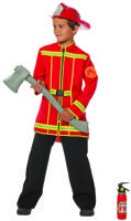 Brandweerjas kind 1-delig rood - thumbnail