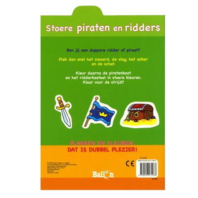 Standaard Uitgeverij Plakken en kleuren - stoere piraten en ridders, 4-6 jaar