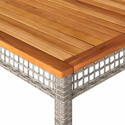 Tuintafel 180x90x75 cm poly rattan en acaciahout grijs Tuintafel 180x90x75 cm poly rattan en acaciahout grijs