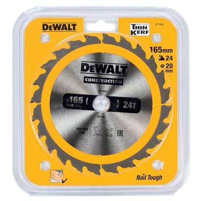 DeWALT Cirkelzaagblad voor Hout | Construction | Ø 165mm Asgat 20mm 24T - DT1934-QZ