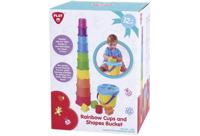 Playgo - stapelbekers en vormenstoof in regenboog kleuren - thumbnail