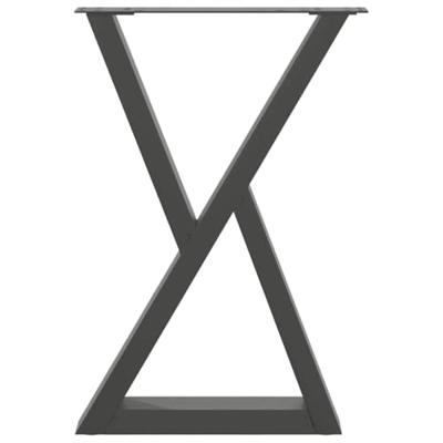 Eettafelpoten 2 st 60x(72-73,3) cm staal antraciet