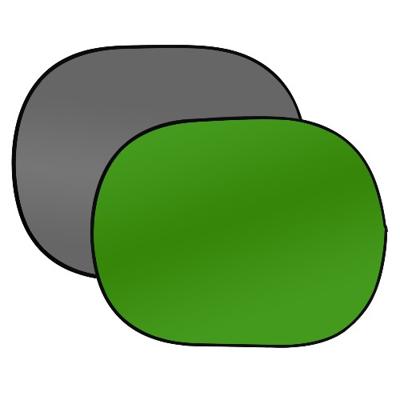 BRESSER BR-3 inklapbare Achtergrondscherm 150x200cm 2-zijdig grijs/groen