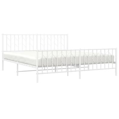 Bedframe met hoofd- en voeteneindemetaal wit 180x200 cm