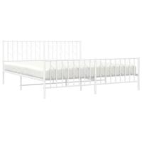 Bedframe met hoofd- en voeteneinde metaal wit 180x200 cm - thumbnail