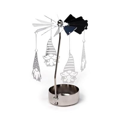 Kerstmis Gnoom Draaiende Waxinelichthouder Caroussel