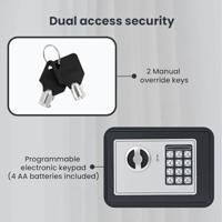 VidaXL Digitale kluis met slot donkergrijs 23 x 17 x 17 cm staal - thumbnail