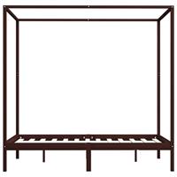 Hemelbedframe massief grenenhout donkerbruin 120x200 cm - thumbnail