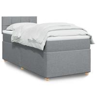 Boxspring met matras stof lichtgrijs 80x200 cm - thumbnail