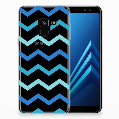 Samsung Galaxy A8 (2018) TPU bumper Zigzag Blauw Samsung Galaxy A8 (2018) TPU bumper Zigzag Blauw