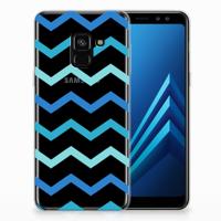 Samsung Galaxy A8 (2018) TPU bumper Zigzag Blauw - thumbnail