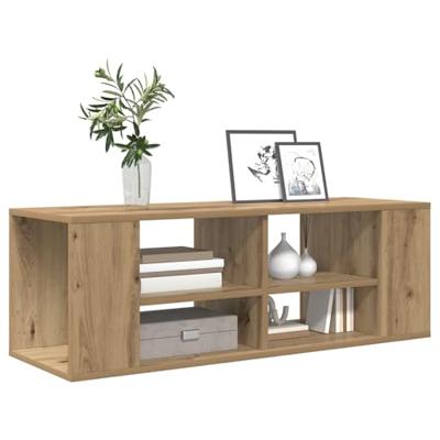 TV-kast artisanaal eikenkleurig 102 x 35 x 35 cm Bewerkt hout