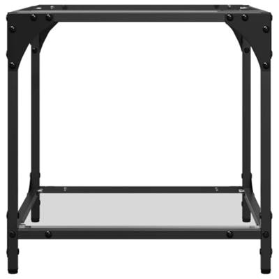Salontafels 2 st met transparant glazen blad 40x40x40 cm staal