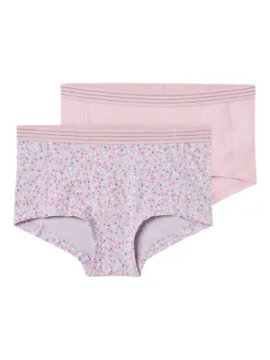 Name it meisjes hipster 2-pak - Lilac Dots - Paarse - roze meisjes onderbroeken katoen
