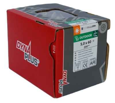 Dynaplus Vlonderschroef Xtreme Ar-Bronze Pk-60° +Snijpunt Torx TX25 5.0X60/30 | 200 stuks - 0283.08.42001