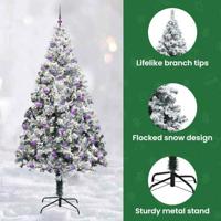 VidaXL Kunstkerstboom met 300 led wit 240 cm pvc en staal en kunststof - thumbnail