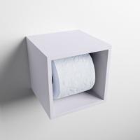 MONDIAZ Easy Toiletrolhouder CUBE 160 solid surface 16x16cm kleur Cale. Geschikt voor op en inbouw. - thumbnail