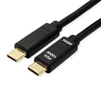 VALUE USB 2.0 Kabel, C-C, M/M, 100W, zwart, 3 m - thumbnail