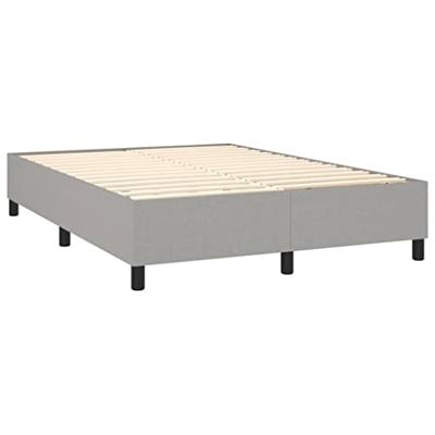 Boxspring met matras stof lichtgrijs 140x190 cm