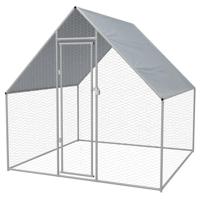 VidaXL Buitenhok voor kippen 2x2x1,92 m gegalvaniseerd staal - thumbnail