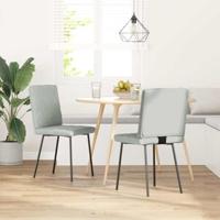 Eetkamerstoelen 2 st fluweel lichtgrijs - thumbnail