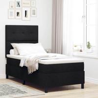 Boxspringbed met matras stof zwart 100x200 cm - thumbnail