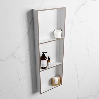 MONDIAZ EASY Nis 89,5x29,5cm in solid surface kleur Smoke | Talc. 3 vakken geschikt voor in- of opbouw