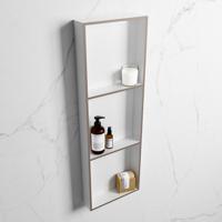 MONDIAZ EASY Nis 89,5x29,5cm in solid surface kleur Smoke | Talc. 3 vakken geschikt voor in- of opbouw - thumbnail