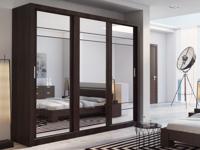 Kast ARTURO 3 schuifdeuren wengué met spiegel - thumbnail