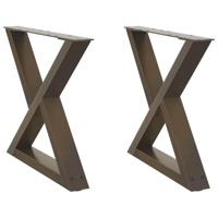 Salontafelpoten 2 st 60x(42-43,3) cm staal naturel - thumbnail