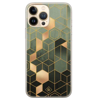 iPhone 13 Pro Max siliconen hoesje - Kubus groen