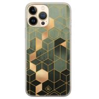 iPhone 13 Pro Max siliconen hoesje - Kubus groen - thumbnail