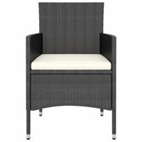 3-delige Tuinset poly rattan zwart - thumbnail