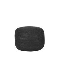 LABEL51 Poef 'Jute' kleur Zwart - thumbnail