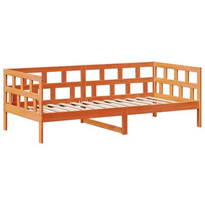 Kinderbedset met huisje massief grenenhout wasbruin 80x200 cm