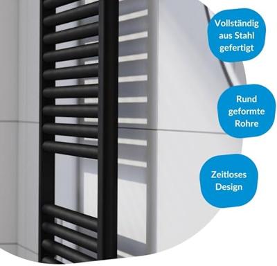 Saqu Cole handdoekradiator 701W 60x120cm mat zwart Saqu Cole handdoekradiator 701W 60x120cm mat zwart