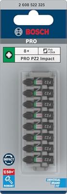Bosch Accessoires Schroefbit Impact Control PZ2, 25 mm 8x - 2608522325 Bosch Accessoires Schroefbit Impact Control PZ2, 25 mm 8x - 2608522325