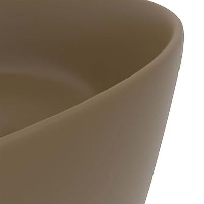 VidaXL Wastafel rond 40x15 cm keramiek matcrème